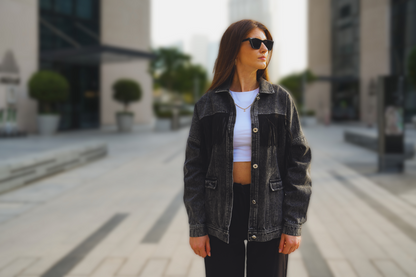 UNDONE - Rifľová bunda / SIVÁ