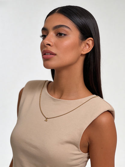 CHAINED – Crop top s odnímateľnou retiazkou / BÉŽOVÝ