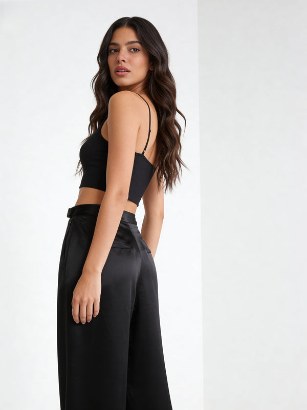RAVE - Elegant high-waisted trousers / BLACK